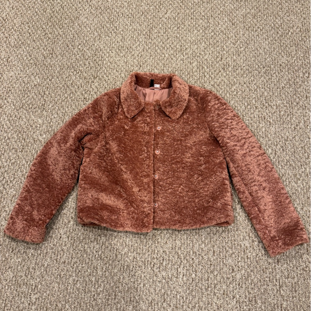 H&M Divided Faux Fur Rose Colored Jacket